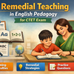 Teacher giving remedial teaching to a student in English pedagogy for CTET with diagnostic test, learning difficulties and practice strategies.