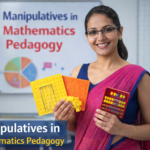 Saree clad women mathematics teacher demonstrating manipulatives in mathematics pedagogy using abacus and base ten blocks