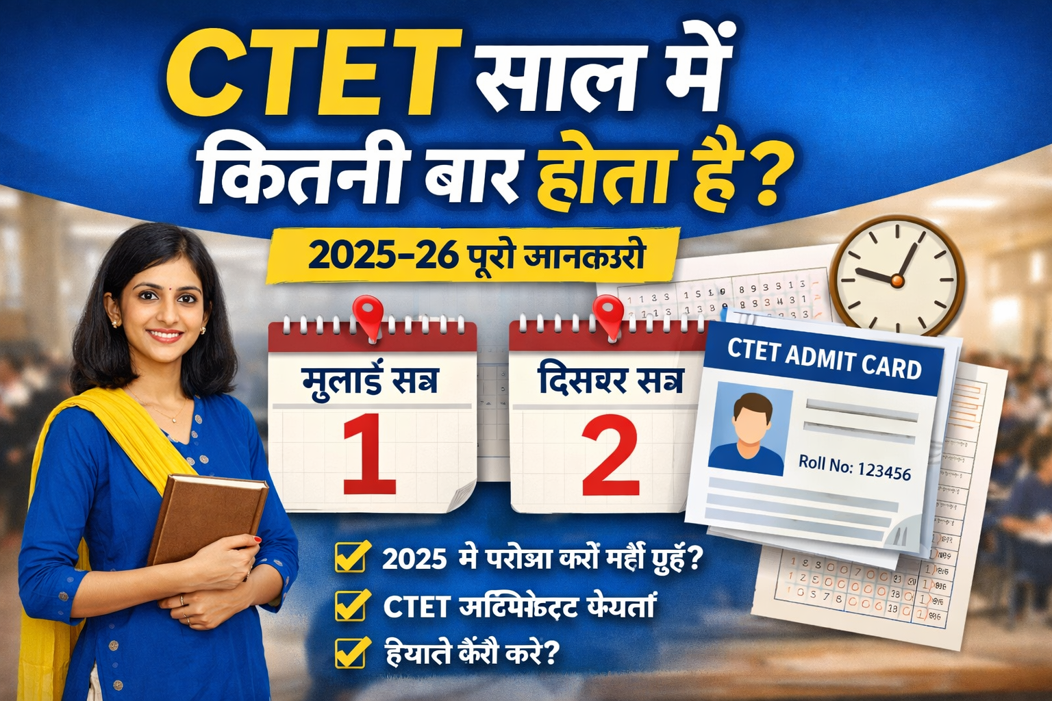 CTET साल में कितनी बार होता है? (CTET 2025–2026 पूरी जानकारी)